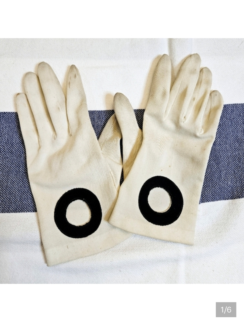 Vintage 60s Black And White Op-Art Gloves